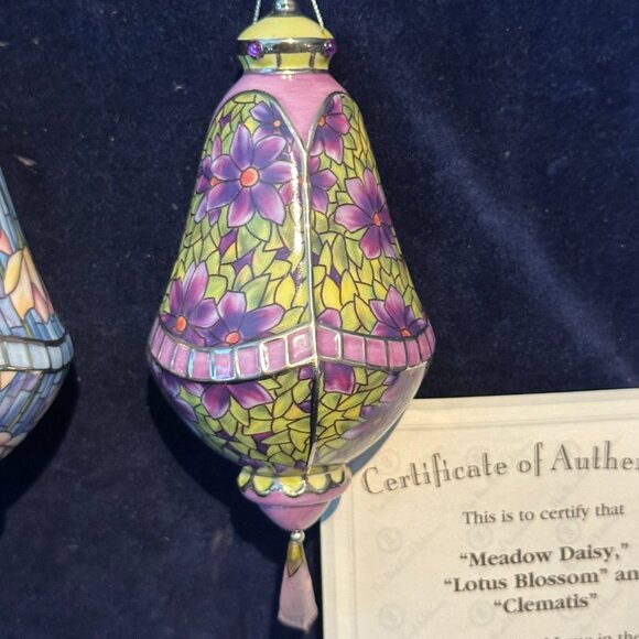 Bradford Exchange Era Of Louis Tiffany Heirloom Porcelain Ornament Collection - Picture 6 of 9